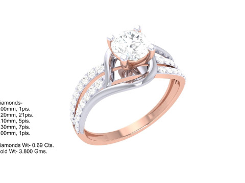 Printable 3D jewelry model of Lady diamond ring 3D मॉडल