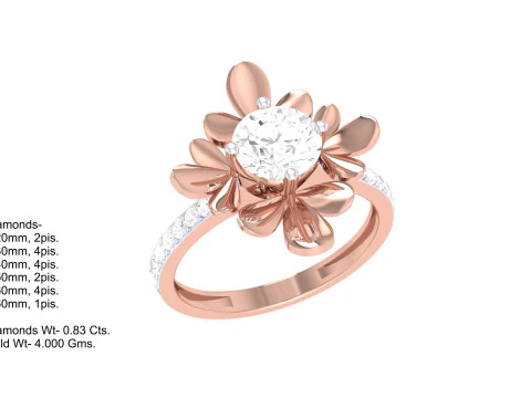 Printable 3D jewelry model of Lady diamond ring 3D Model