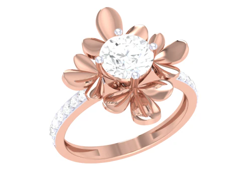 Printable 3D jewelry model of Lady diamond ring 3D Model