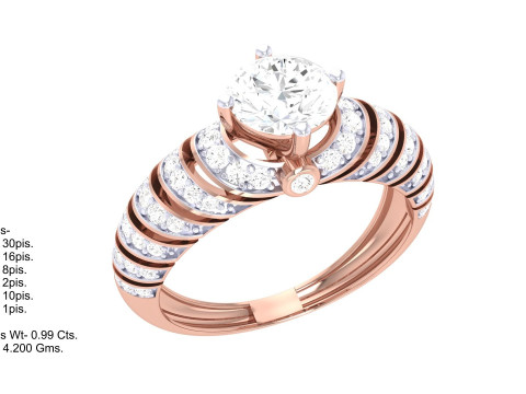 Printable 3D jewelry model of Lady diamond ring Modelo 3D