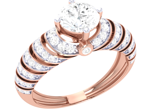 Printable 3D jewelry model of Lady diamond ring Modelo 3D