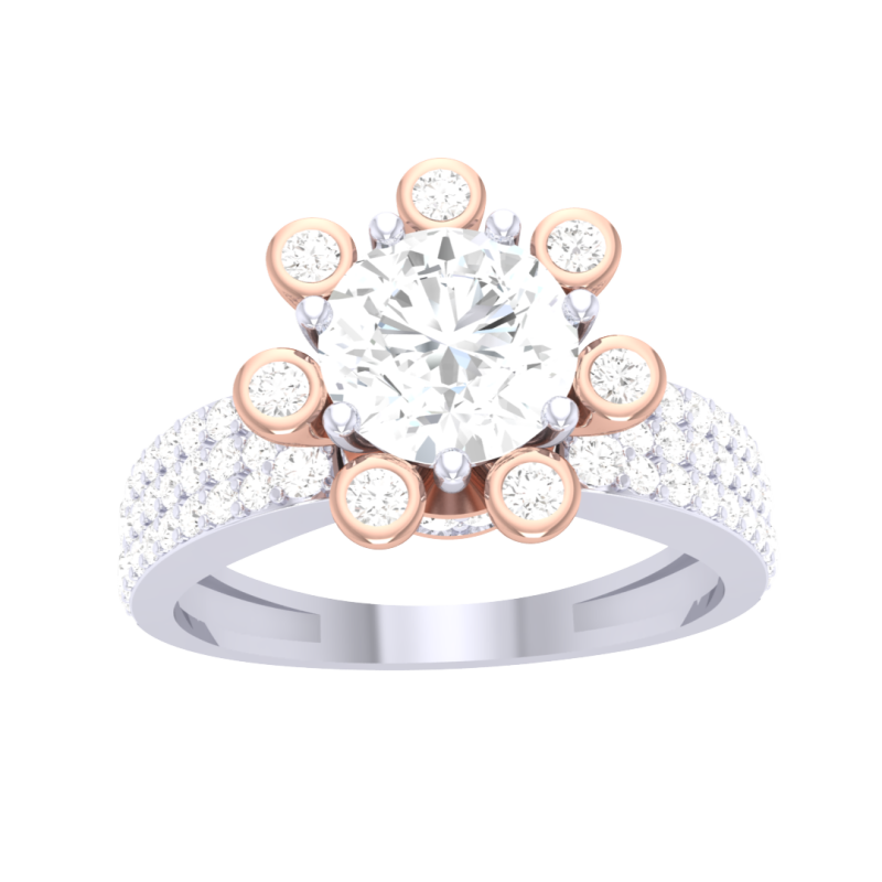 Printable 3D jewelry model of Lady diamond ring Modèle 3D .c4d .max .obj .3ds .fbx .stl .blend
