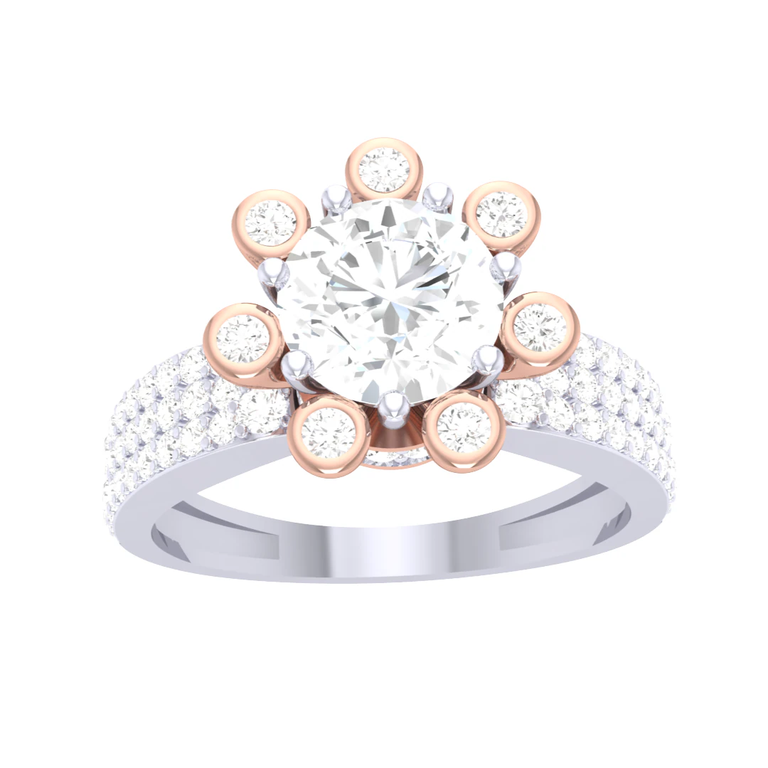 Printable 3D jewelry model of Lady diamond ring 3D Model .c4d .max .obj .3ds .fbx .stl .blend