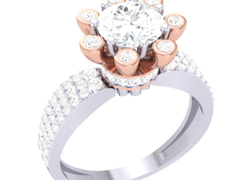 Printable 3D jewelry model of Lady diamond ring Modèle 3D