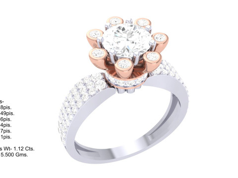 Printable 3D jewelry model of Lady diamond ring Modèle 3D