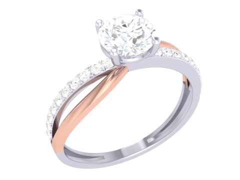Printable 3D jewelry model of Lady diamond ring Modelo 3D