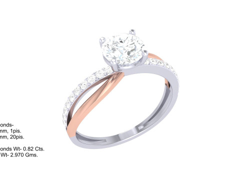 Printable 3D jewelry model of Lady diamond ring Modelo 3D