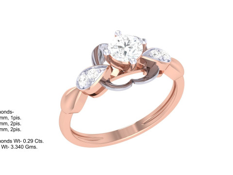 Printable 3D jewelry model of Lady diamond ring 3D मॉडल