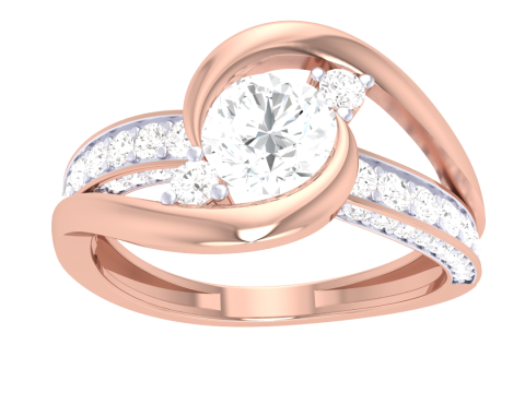 Printable 3D jewelry model of Lady diamond ring Modelo 3D