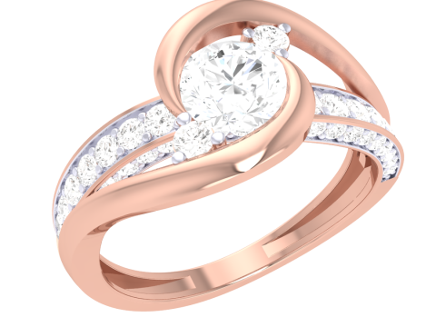 Printable 3D jewelry model of Lady diamond ring 3D-Modell