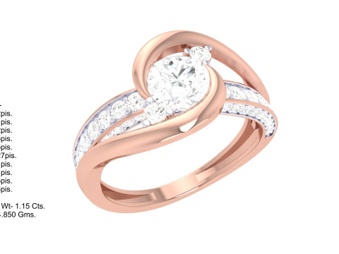 Printable 3D jewelry model of Lady diamond ring 3D-Modell