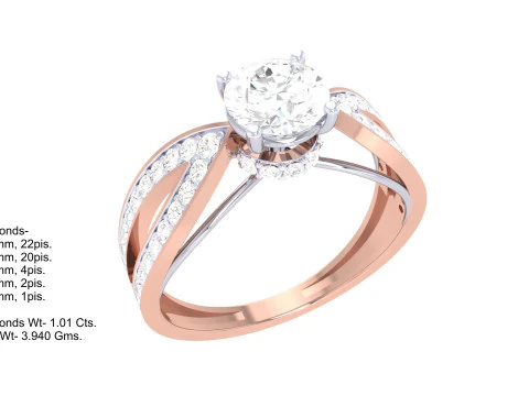 Printable 3D jewelry model of Lady diamond ring 3D Model