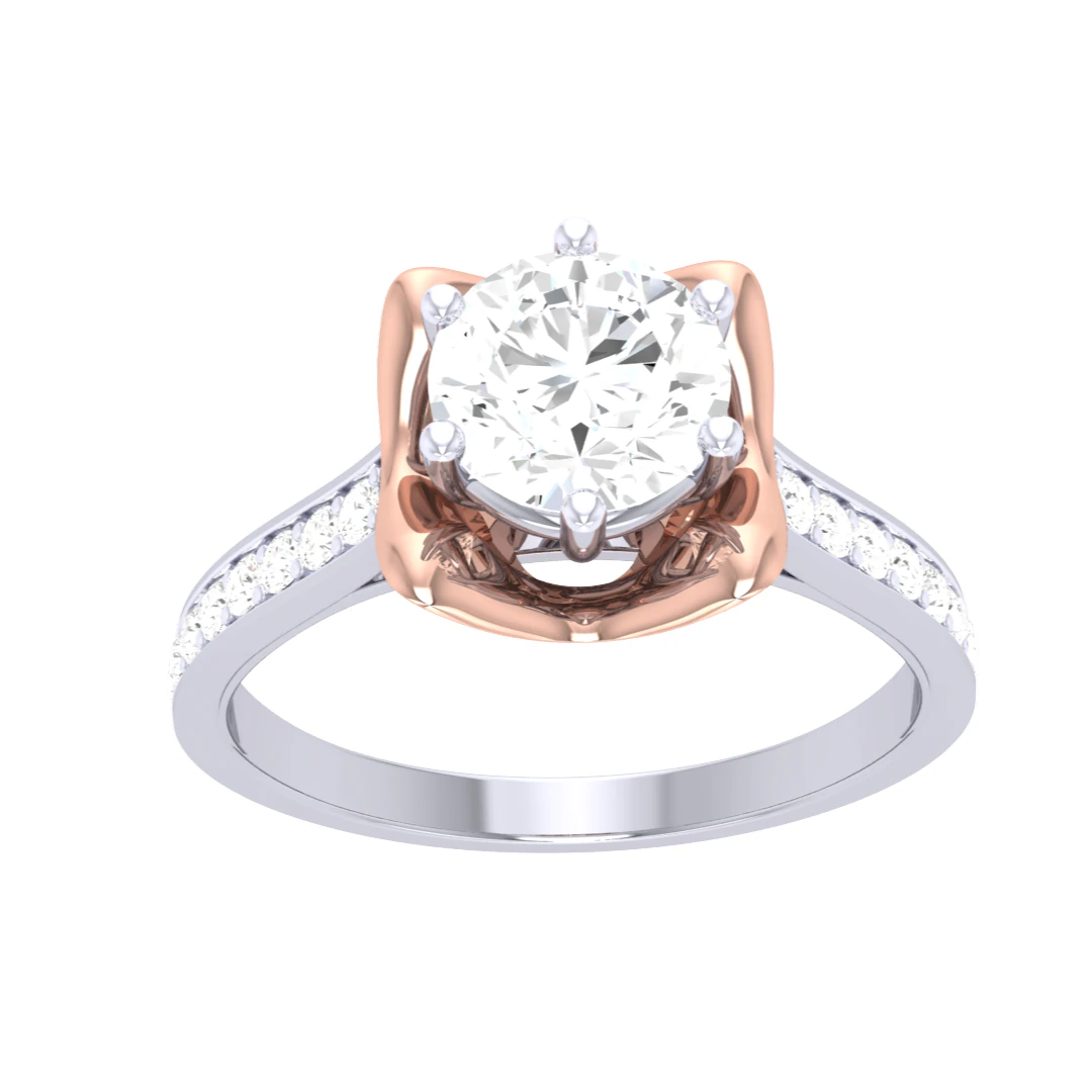 Printable 3D jewelry model of Lady diamond ring 3D Model .c4d .max .obj .3ds .fbx .stl .blend 