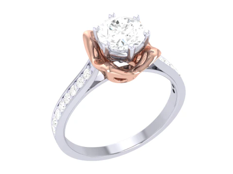 Printable 3D jewelry model of Lady diamond ring 3D Model