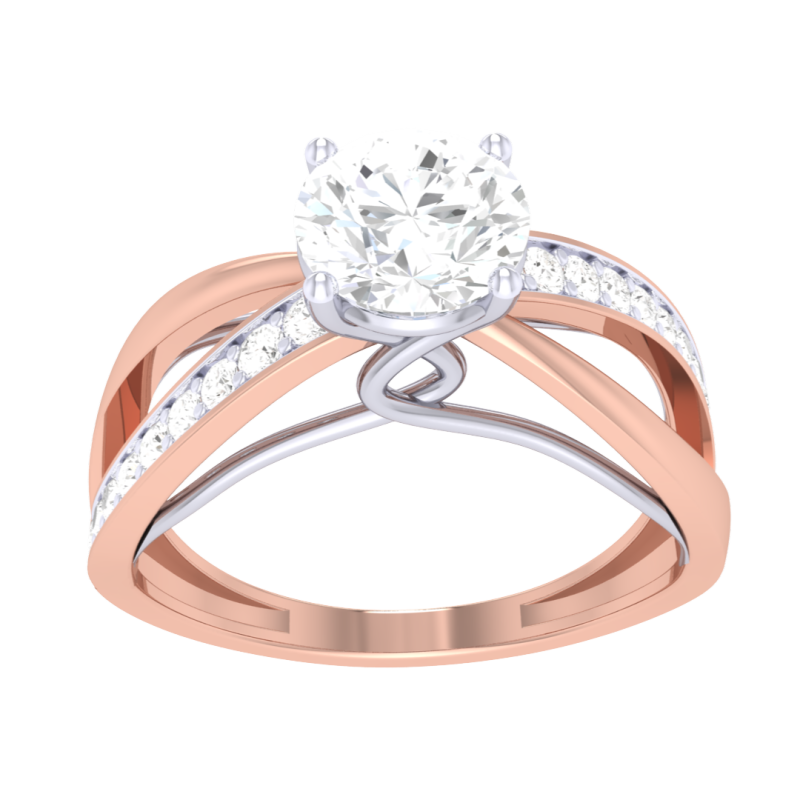 Printable 3D jewelry model of Lady diamond ring 3D 模型 .c4d .max .obj .3ds .fbx .stl .blend