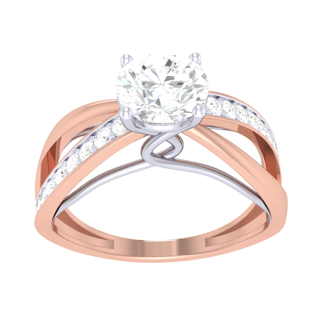 Printable 3D jewelry model of Lady diamond ring 3D Model .c4d .max .obj .3ds .fbx .stl .blend 