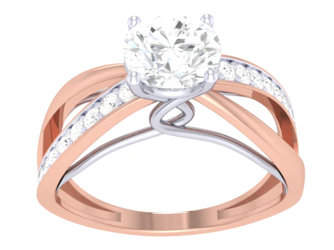 Printable 3D jewelry model of Lady diamond ring 3D Model