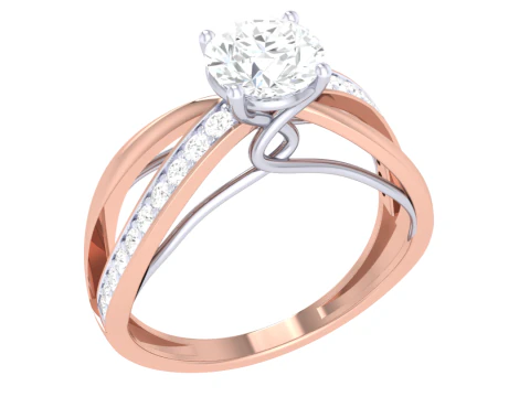 Printable 3D jewelry model of Lady diamond ring 3D Model