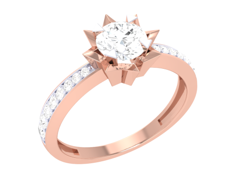 Printable 3D jewelry model of Lady diamond ring Modello 3D