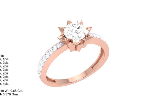Printable 3D jewelry model of Lady diamond ring Modello 3D