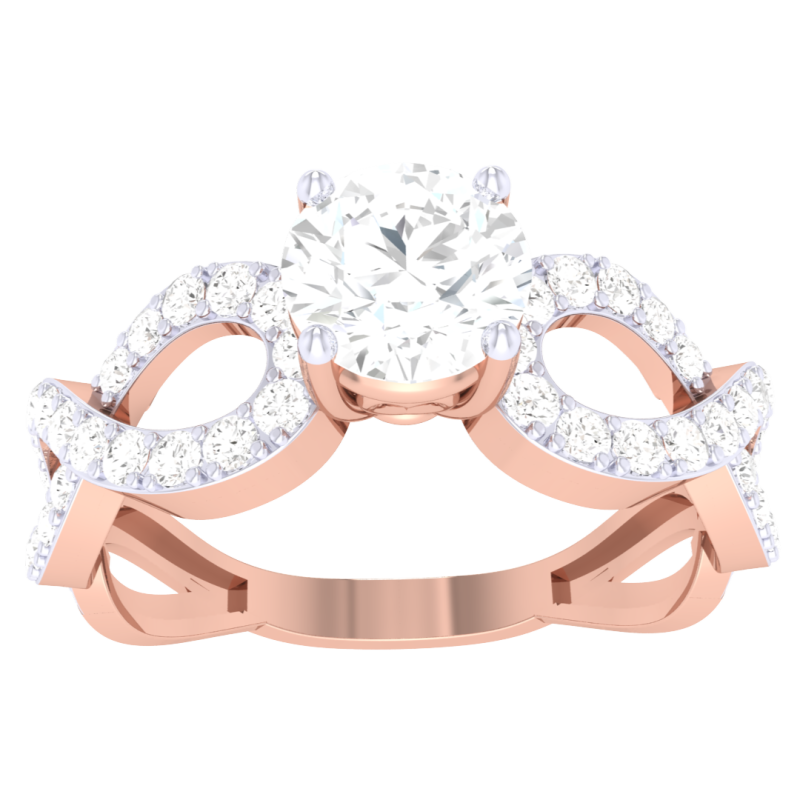 Printable 3D jewelry model of Lady diamond ring 3D 模型 .c4d .max .obj .3ds .fbx .stl .blend