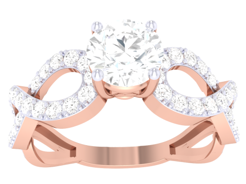 Printable 3D jewelry model of Lady diamond ring Modelo 3D