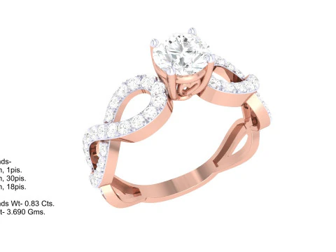 Printable 3D jewelry model of Lady diamond ring 3D Model