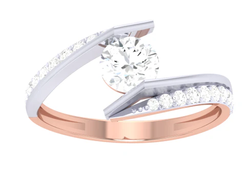 Modelo de joia 3D para impress&atilde;o do anel de diamante Lady Modelo 3D