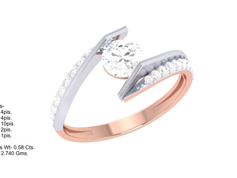 Printable 3D jewelry model of Lady diamond ring 3D 模型