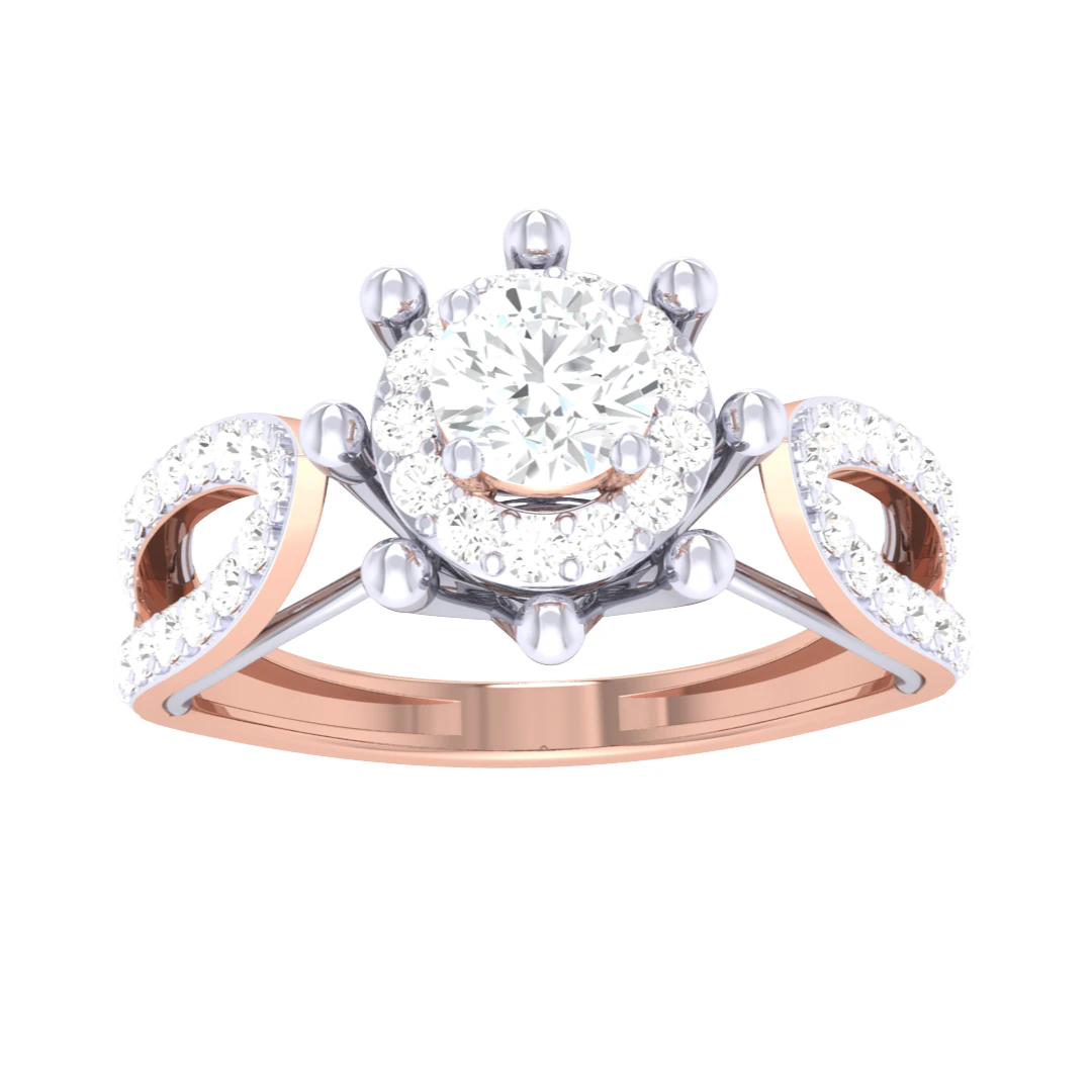 Printable 3D jewelry model of Lady diamond ring 3D Model .c4d .max .obj .3ds .fbx .stl .blend 