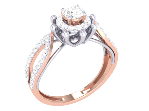 Printable 3D jewelry model of Lady diamond ring 3D Model