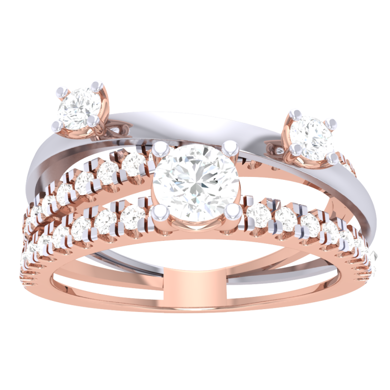 Printable 3D jewelry model of Lady diamond ring Modelo 3D .c4d .max .obj .3ds .fbx .stl .blend