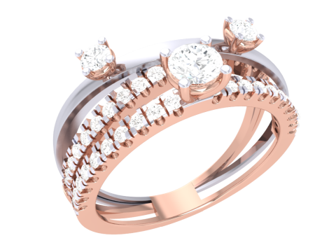 Printable 3D jewelry model of Lady diamond ring Modelo 3D