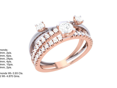 Printable 3D jewelry model of Lady diamond ring Modelo 3D