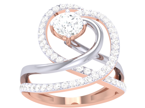 Printable 3D jewelry model of Lady diamond ring 3Dモデル