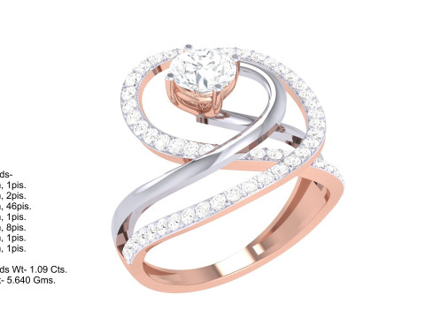 Printable 3D jewelry model of Lady diamond ring Modello 3D