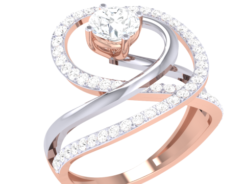 Printable 3D jewelry model of Lady diamond ring Modello 3D