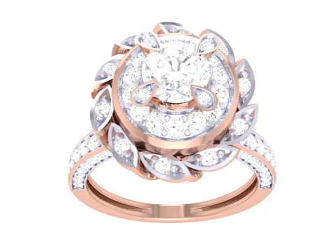 Modello di gioiello stampabile in 3D dell'anello con diamante Lady Modello 3D