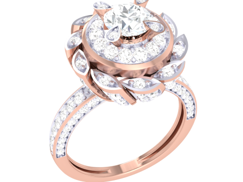 Printable 3D jewelry model of Lady diamond ring 3D मॉडल