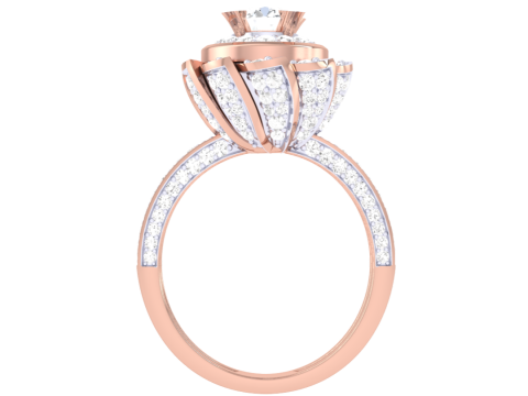 Printable 3D jewelry model of Lady diamond ring 3D मॉडल