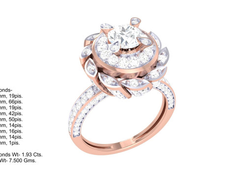 Printable 3D jewelry model of Lady diamond ring 3D मॉडल