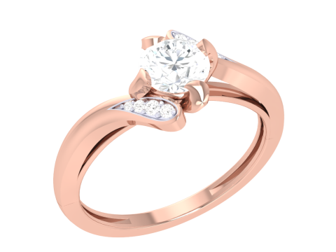 Printable 3D jewelry model of Lady diamond ring Modèle 3D