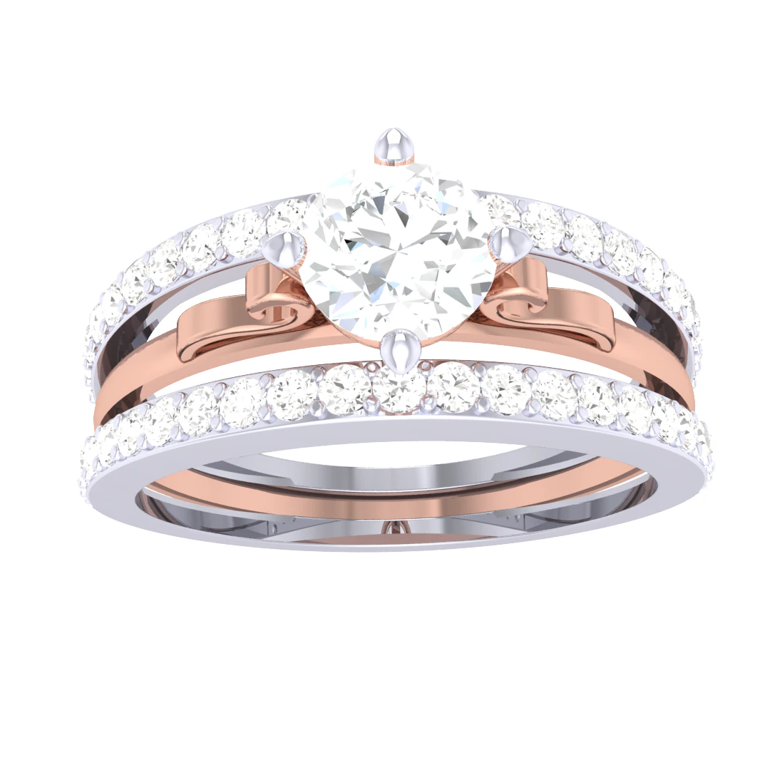 Printable 3D jewelry model of Lady diamond ring 3D Model .c4d .max .obj .3ds .fbx .stl .blend