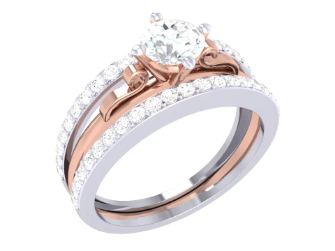 Printable 3D jewelry model of Lady diamond ring 3D Model