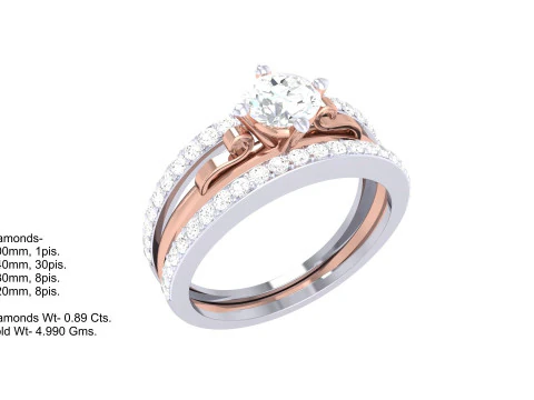 Printable 3D jewelry model of Lady diamond ring 3D Model