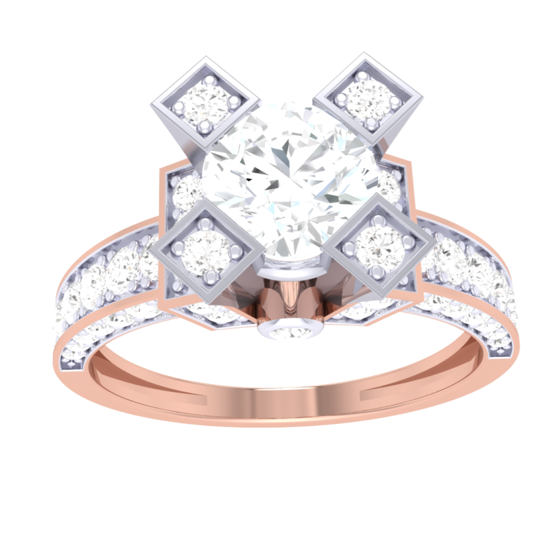 Printable 3D jewelry model of Lady diamond ring Modelo 3D .c4d .max .obj .3ds .fbx .stl .blend