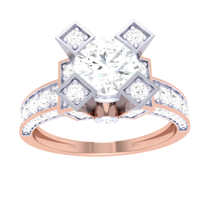 Printable 3D jewelry model of Lady diamond ring 3D Model .c4d .max .obj .3ds .fbx .stl .blend 