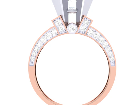 Printable 3D jewelry model of Lady diamond ring 3D Model