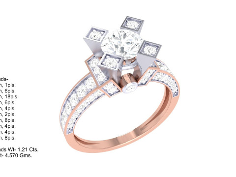 Printable 3D jewelry model of Lady diamond ring Modelo 3D
