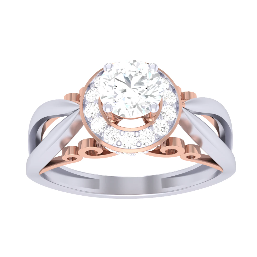 Printable 3D jewelry model of Lady diamond ring 3D Model .c4d .max .obj .3ds .fbx .stl .blend